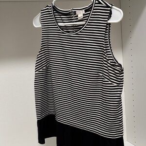 J. Crew Black and White Striped Tank Top